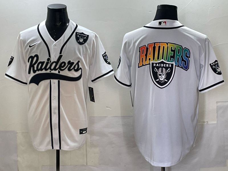 Men 2025 Nike Oakland Raiders Blank White Joint Name  Limited NFL Jersey style 047->oakland raiders->NFL Jersey